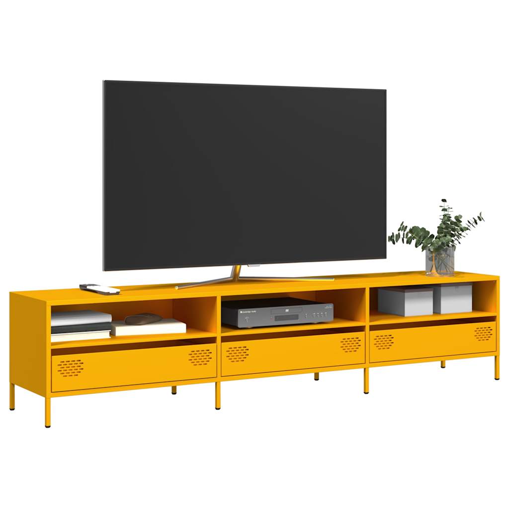 TV Cabinet 202x39x43,5 cm Cold-rolled Steel Mustard yellow 202 cm