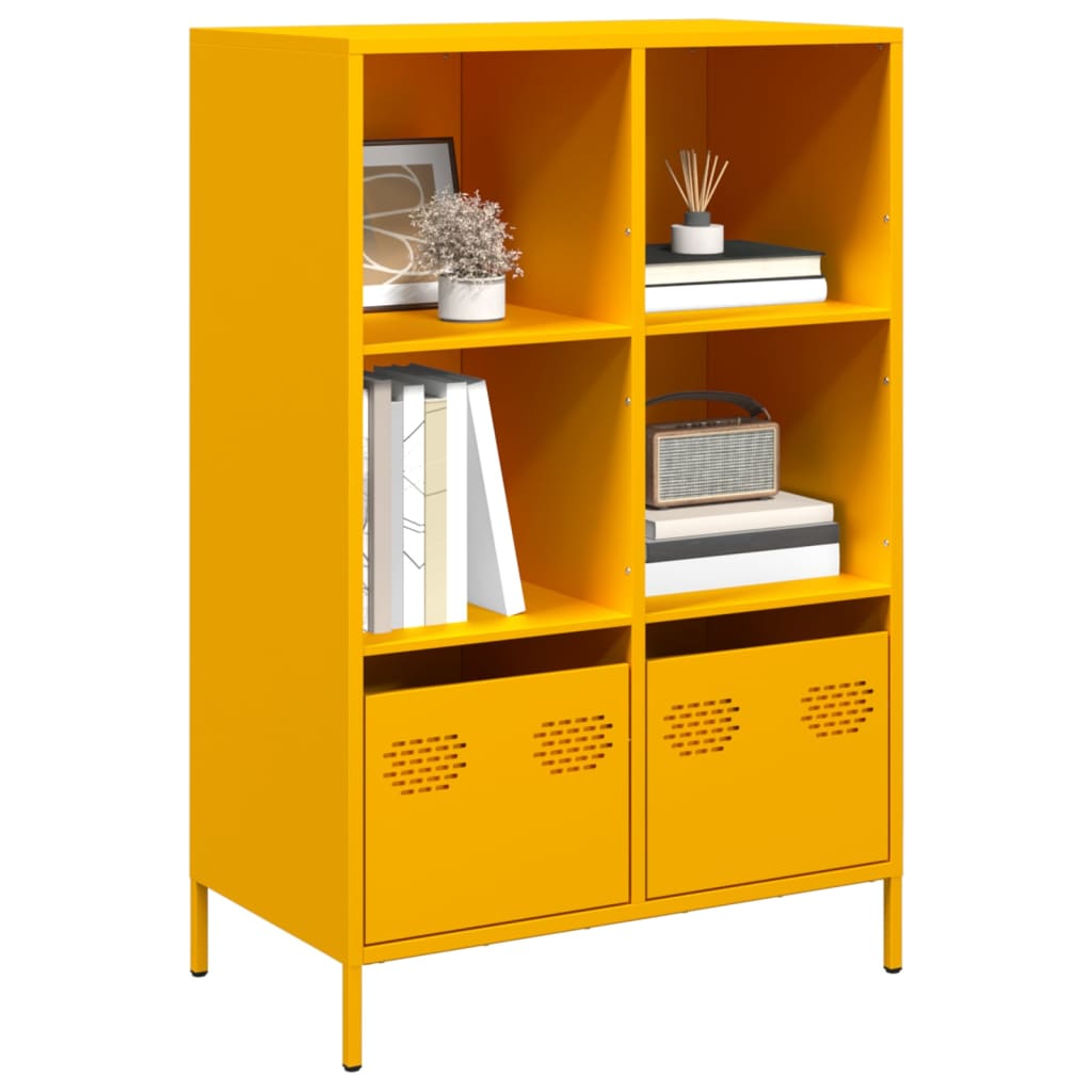 Highboard 35x39x103,5 cm Steel Mustard yellow 68 cm