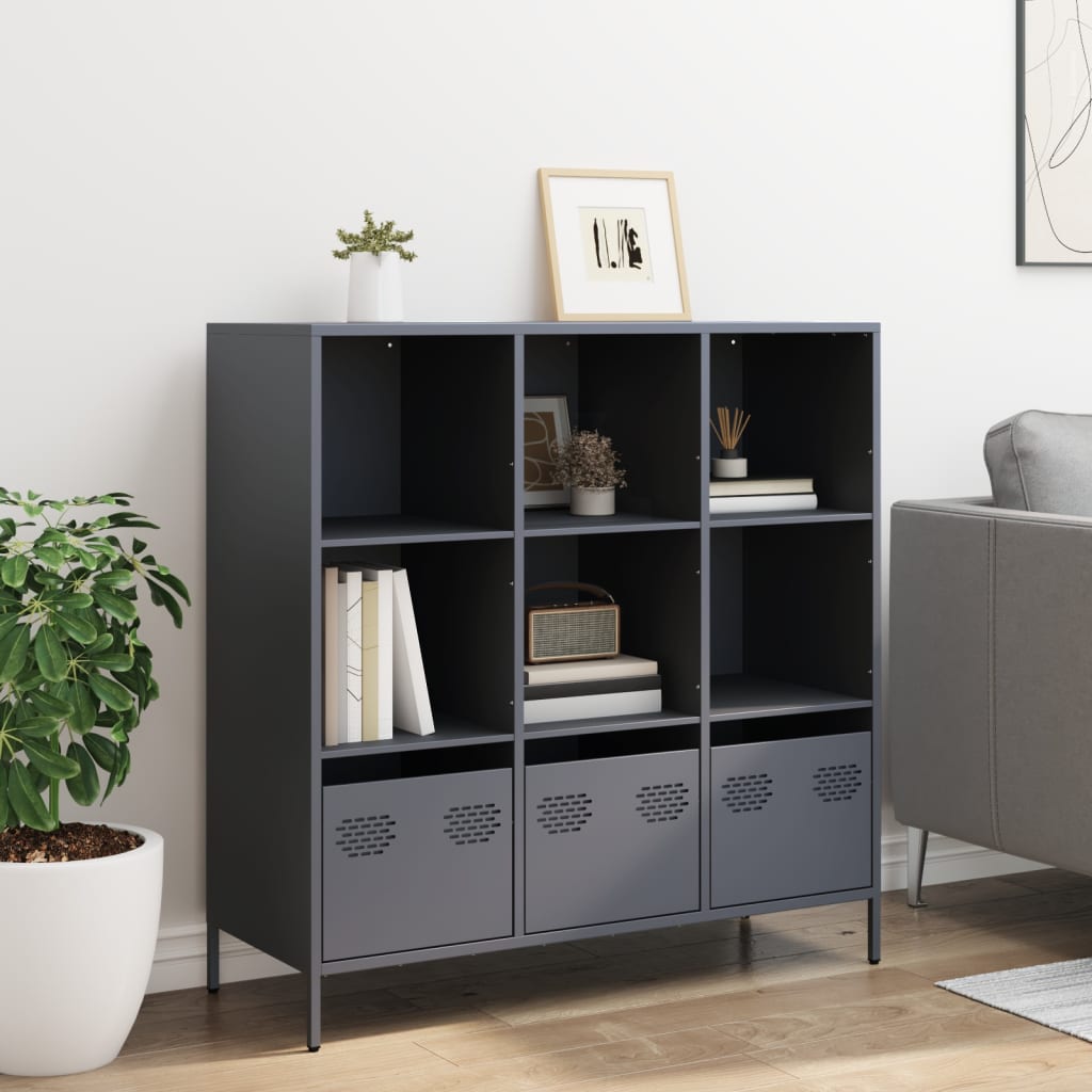 Highboard 35x39x103,5 cm Steel Anthracite 101.5 cm