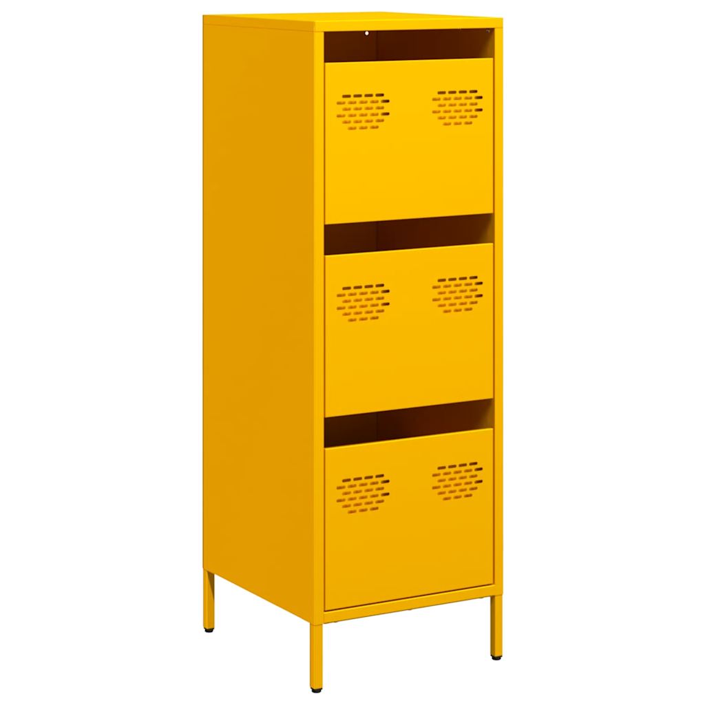 Highboard 39x35x103,5 cm Steel Yellow
