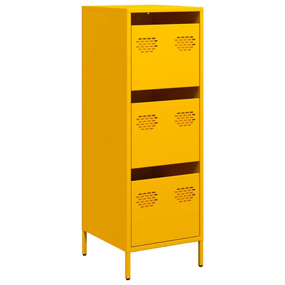 Highboard 39x35x103,5 cm Steel Yellow