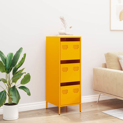 Highboard 39x35x103,5 cm Steel Yellow