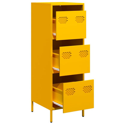 Highboard 39x35x103,5 cm Steel Yellow