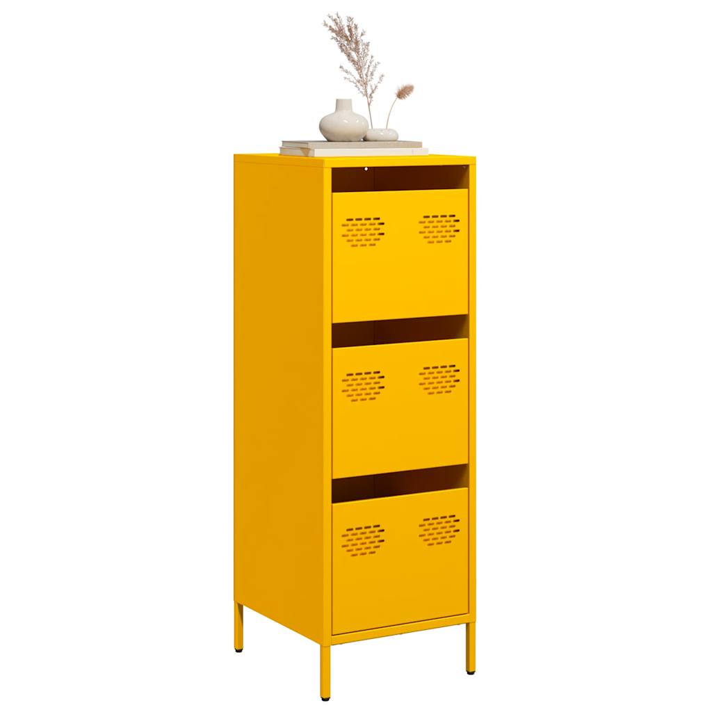 Highboard 39x35x103,5 cm Steel Yellow