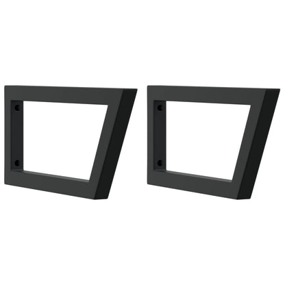 Basin Shelf Wall Mounted Steel and Solid Wood Oak Trapezium Depth 50 cm Width 80 cm Brown and black