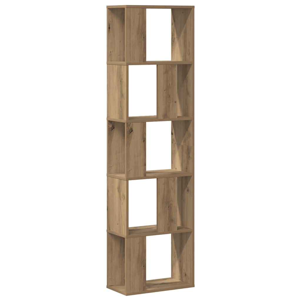 Bookcase 5-Tier 45x23,5x162,5 cm Engineered Wood Oak 45 cm