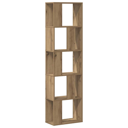 Bookcase 5-Tier 45x23,5x162,5 cm Engineered Wood Oak 45 cm