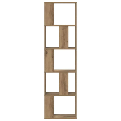 Bookcase 5-Tier 45x23,5x162,5 cm Engineered Wood Oak 45 cm