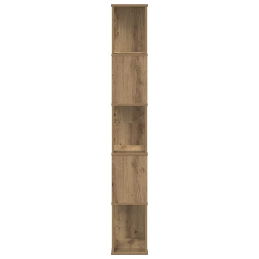 Bookcase 5-Tier 45x23,5x162,5 cm Engineered Wood Oak 45 cm