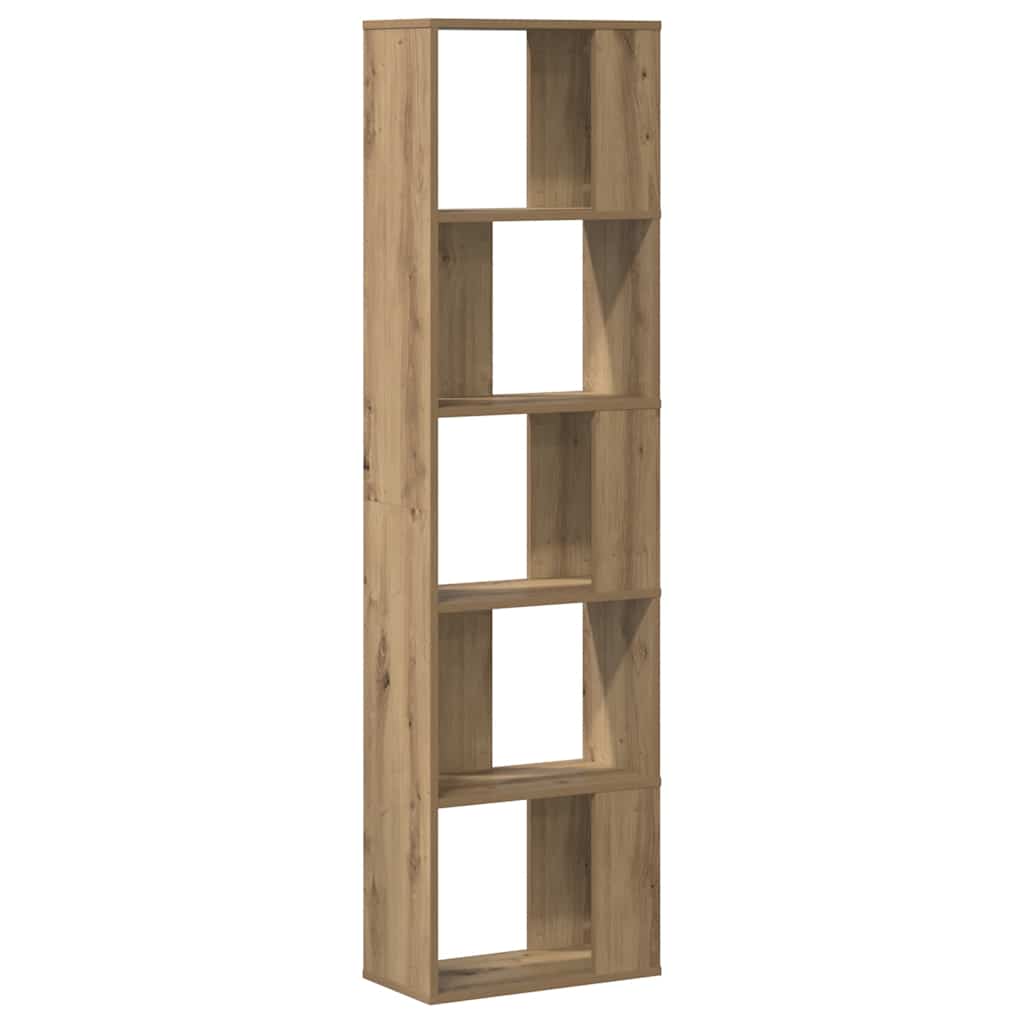 Bookcase 5-Tier 45x23,5x162,5 cm Engineered Wood Oak 45 cm