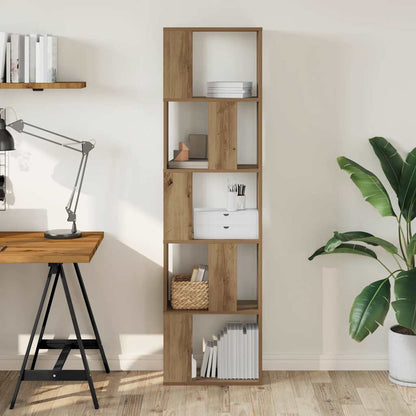 Bookcase 5-Tier 45x23,5x162,5 cm Engineered Wood Oak 45 cm
