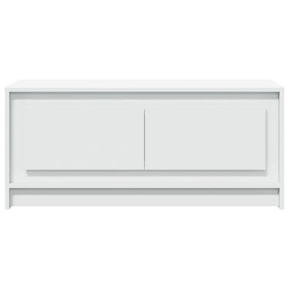 Coffee Table with LED Lights Engineered Wood White