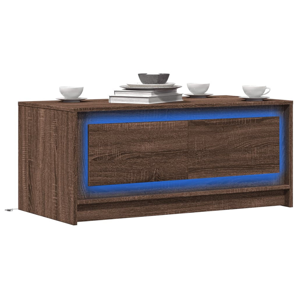 vidaXL Coffee Table with LED Lights Engineered Wood