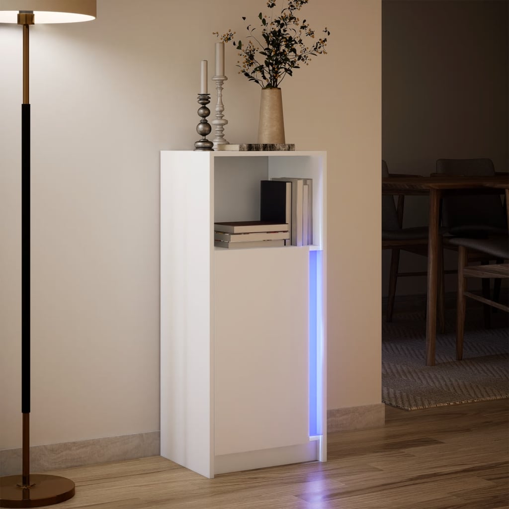 Sideboard with LED 42,5x34x100 cm Engineered Wood White 42.5 cm