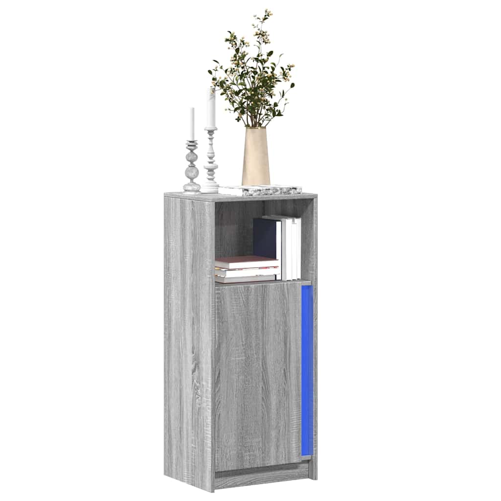 Sideboard with LED 42,5x34x100 cm Engineered Wood Grey sonoma 42.5 cm