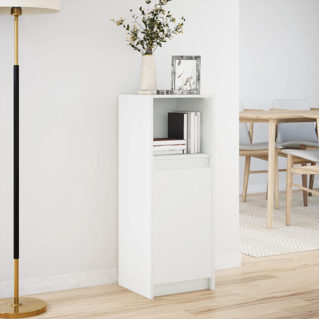 Sideboard with LED 72x34x100 cm Engineered Wood White 38 cm