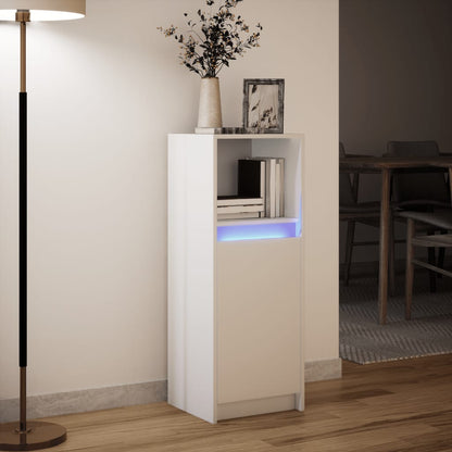Sideboard with LED 72x34x100 cm Engineered Wood White 38 cm