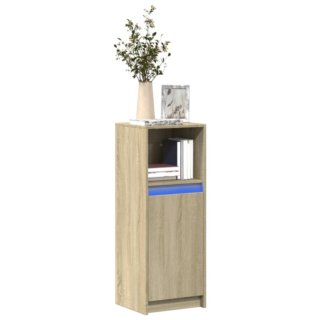 Sideboard with LED 72x34x100 cm Engineered Wood Sonoma oak 38 cm