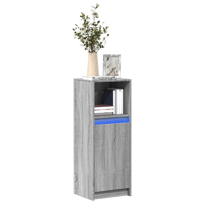 Sideboard with LED 72x34x100 cm Engineered Wood Grey sonoma 38 cm