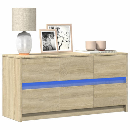 TV Cabinet with LED 100x34x50 cm Engineered Wood Sonoma oak 100 cm