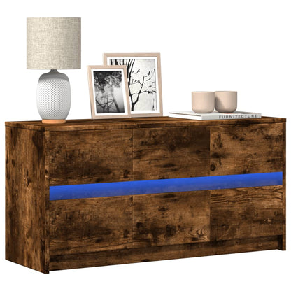 TV Cabinet with LED 100x34x50 cm Engineered Wood Smoked oak 100 cm