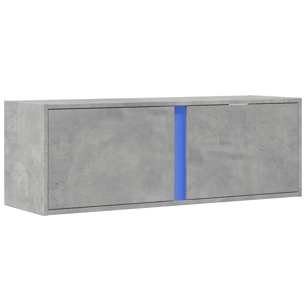 TV Wall Cabinet with LED Lights 80x31x35 cm Concrete grey 100 cm