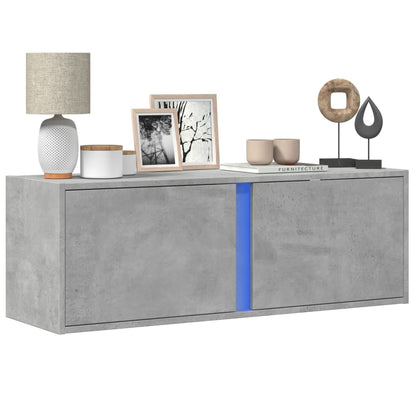 TV Wall Cabinet with LED Lights 80x31x35 cm Concrete grey 100 cm