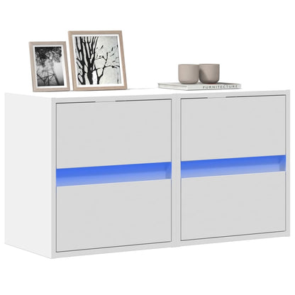 TV Wall Cabinets with LED Lights 41x31x45 cm 2 pcs White