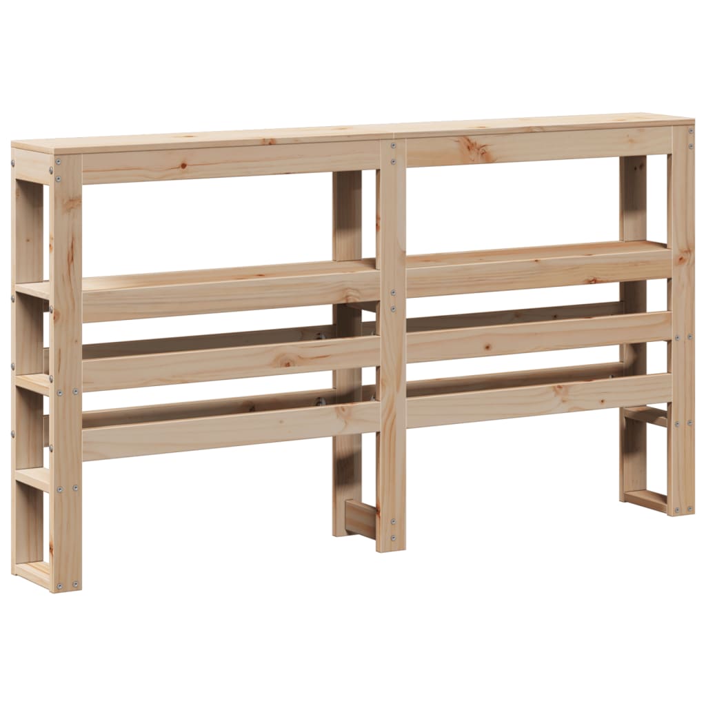 Bed Frame without Mattress Solid Wood Pine Length 200 cm Natural 120 cm