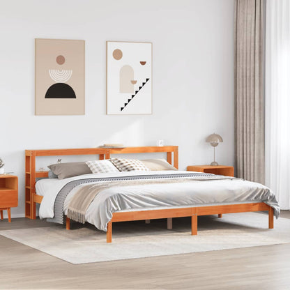 Bed Frame without Mattress Solid Wood Pine Length 200 cm Brown 200 cm