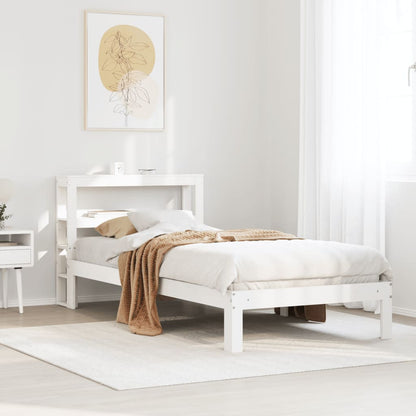 Bed Frame with Headboard without Mattress White 75 cm 190 cm