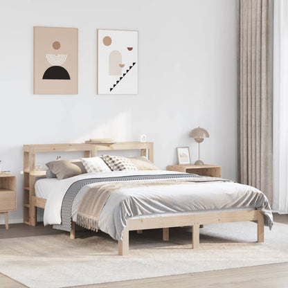 Bed Frame with Headboard without Mattress Natural 160 cm 200 cm