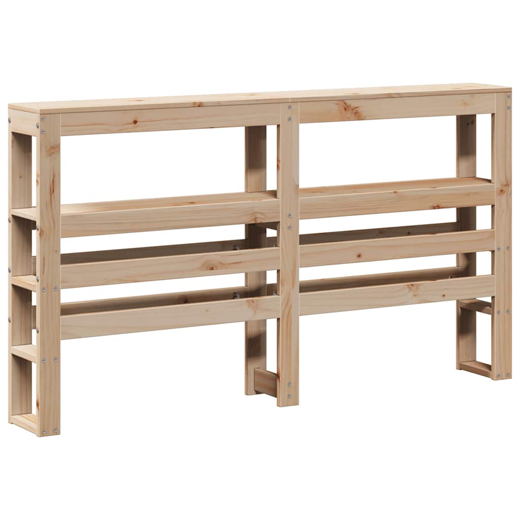 Bed Frame without Mattress Solid Wood Pine Length 200 cm Natural 120 cm