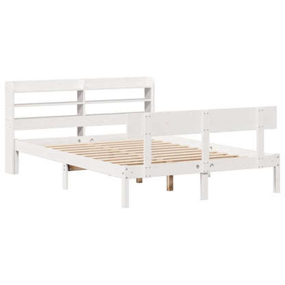 Bed Frame without Mattress Solid Wood Pine White 160 cm 200 cm