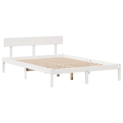 Bed Frame without Mattress Solid Wood Pine White 160 cm 200 cm