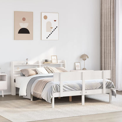 Bed Frame without Mattress Solid Wood Pine White 160 cm 200 cm