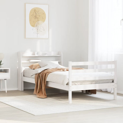 Bed Frame with Headboard without Mattress White 100 cm 200 cm