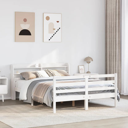 Bed Frame with Headboard without Mattress White 140 cm 200 cm