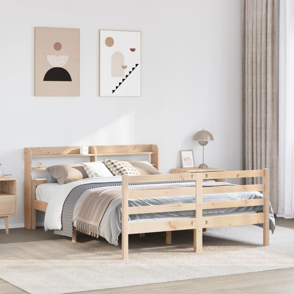 vidaXL Bed Frame with Headboard without Mattress
