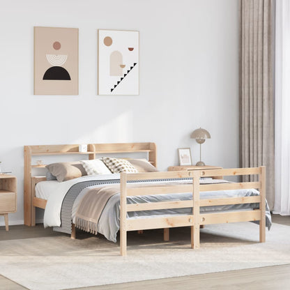 Bed Frame with Headboard without Mattress Brown 150 cm 200 cm