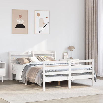 Bed Frame with Headboard without Mattress White 150 cm 200 cm