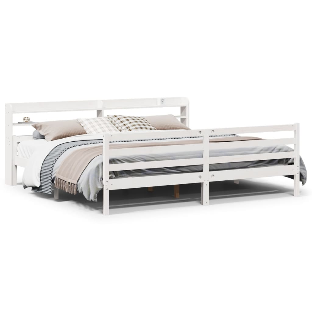 Bed Frame with Headboard without Mattress White 200 cm 200 cm