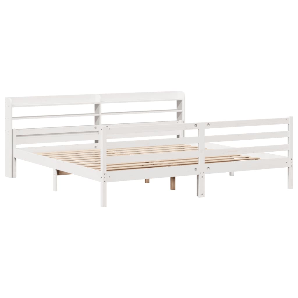 Bed Frame with Headboard without Mattress White 200 cm 200 cm