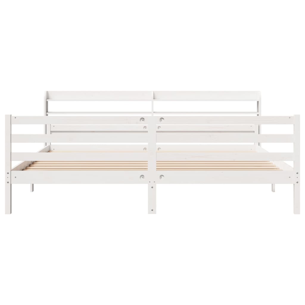 Bed Frame with Headboard without Mattress White 200 cm 200 cm