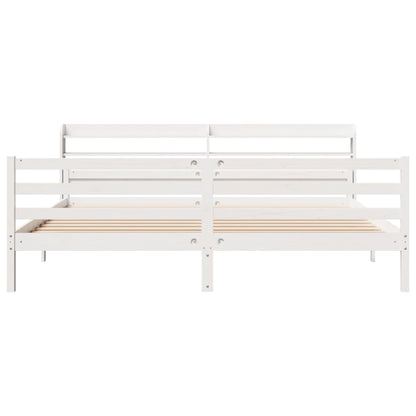 Bed Frame with Headboard without Mattress White 200 cm 200 cm
