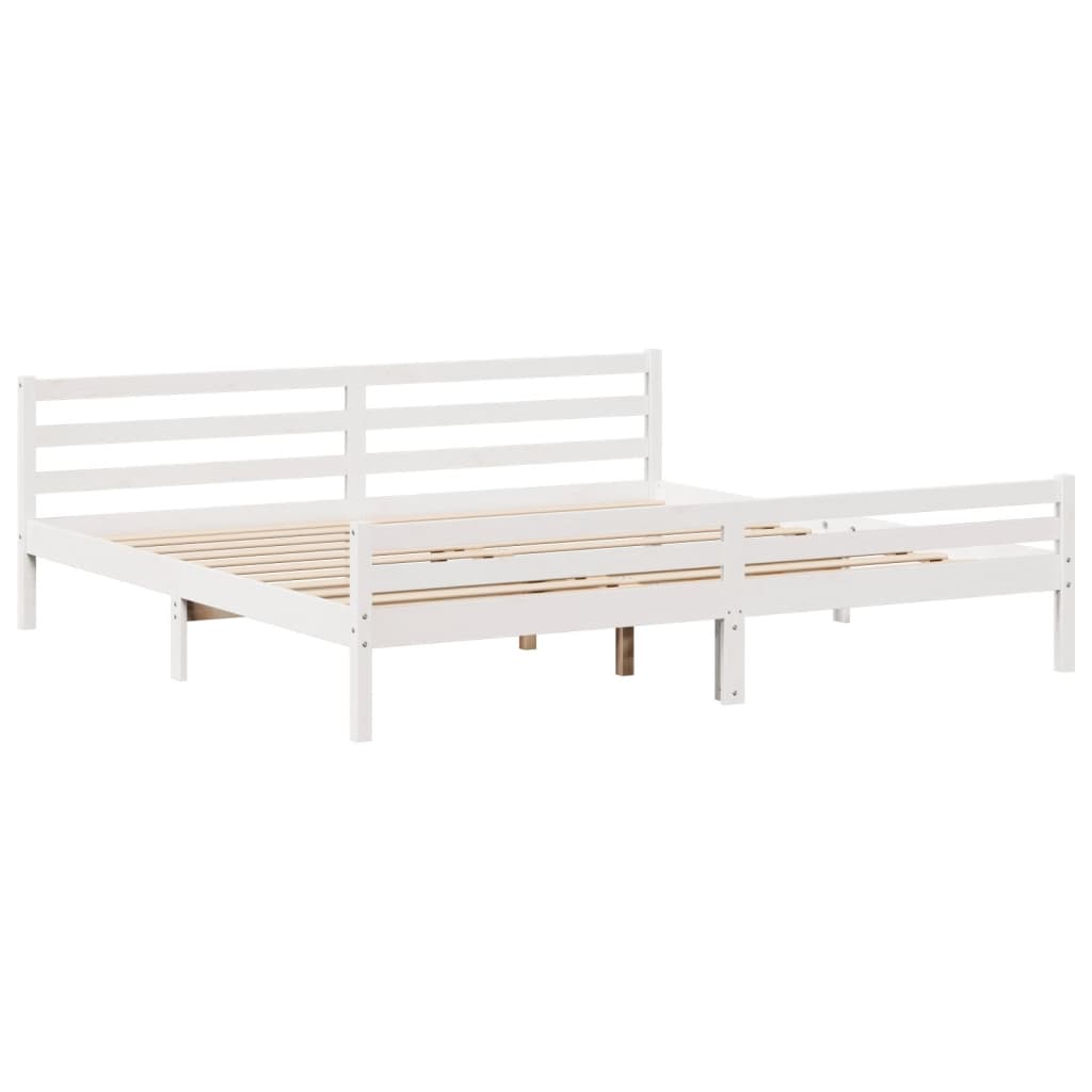 Bed Frame with Headboard without Mattress White 200 cm 200 cm