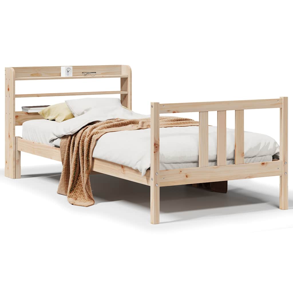Bed Frame with Headboard without Mattress 75 cm 190 cm