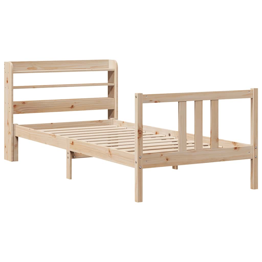 Bed Frame with Headboard without Mattress 75 cm 190 cm