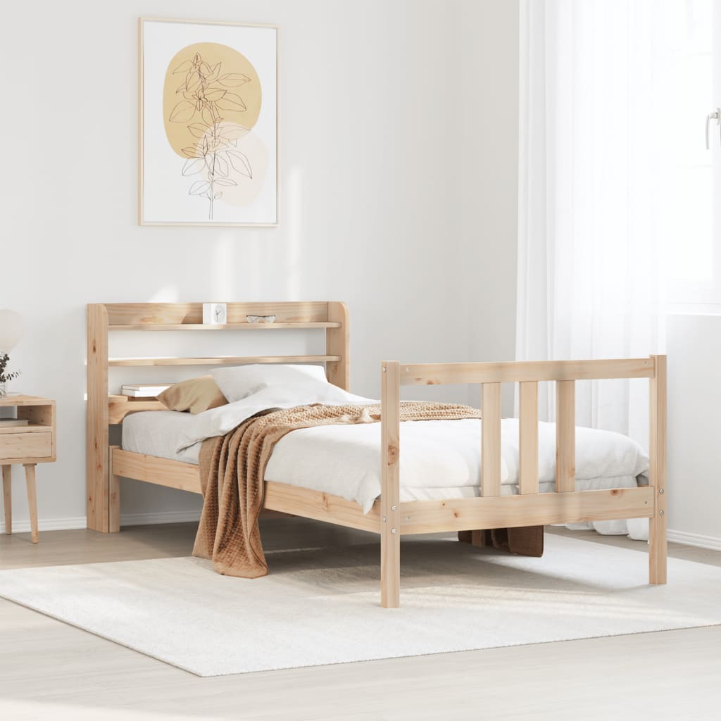 Bed Frame with Headboard without Mattress 90 cm 190 cm