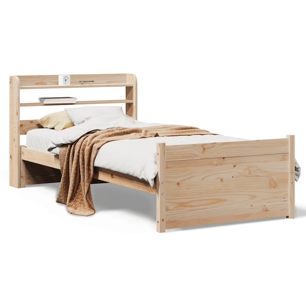 Bed Frame with Headboard without Mattress Brown 75 cm 190 cm